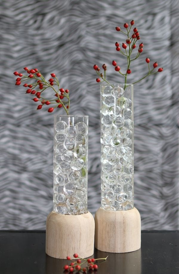 Base en bois avec tube à essai de 5 cm de diamètre et de 18 cm de hauteur (1 pièce) [IFS-29218].