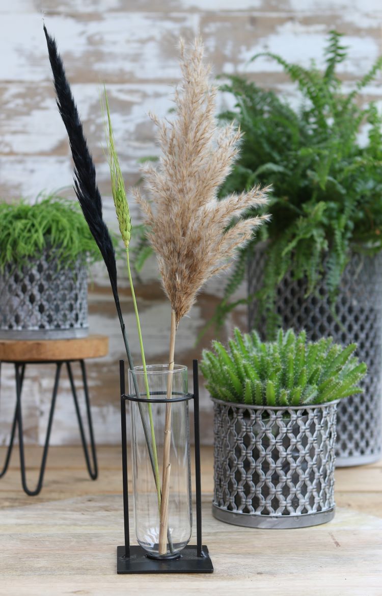 Tube à fond rond dans un support métallique 17,5 cm de haut (4 pièces.) [IFS-29234]