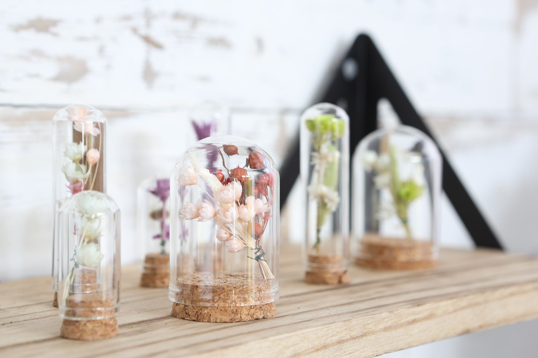 Mini dome en verre Ø2cm et 7cm de haut avec liège (12 pièces.) [IFS-29409]