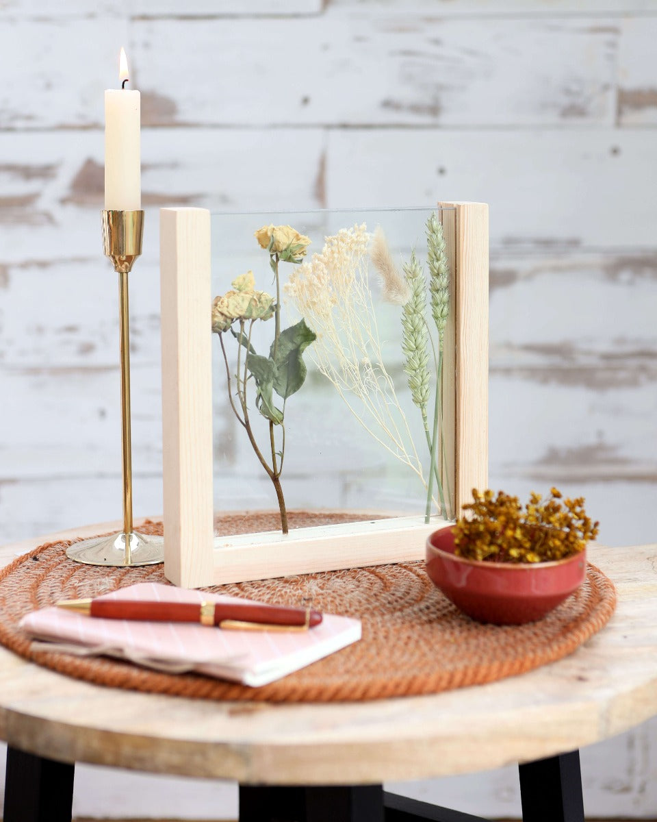 Houten standaard voor droogbloemen etc. 21cm hoog (1 st.) [IFS-29662]