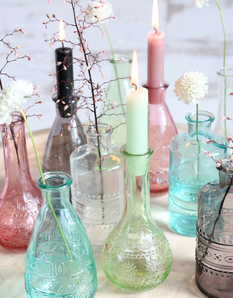 Bloemenvaasje Rome Ø7,5cm en 16cm hoog Grijs (12 st.) [IFS-29736]