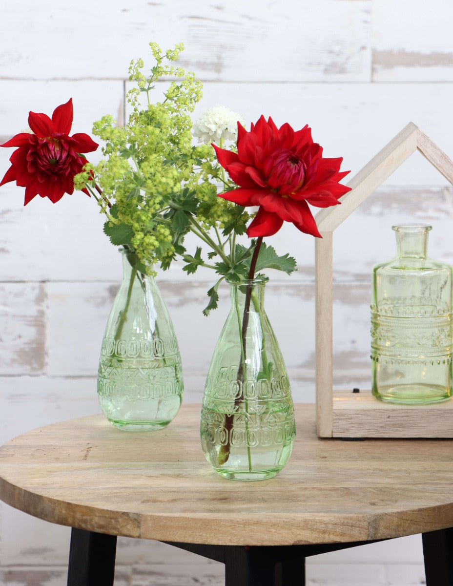 Vase à fleurs Porto Ø7.5cm et 14.5cm de haut Vert (12 pièces.) [IFS-29745]