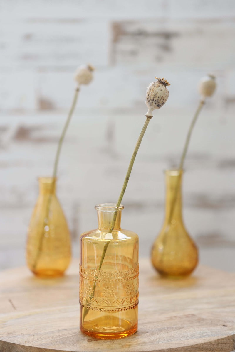 Vase à fleurs Porto Ø7.5cm et 14.5cm de haut Ocre (12 pièces.) [IFS-29742]