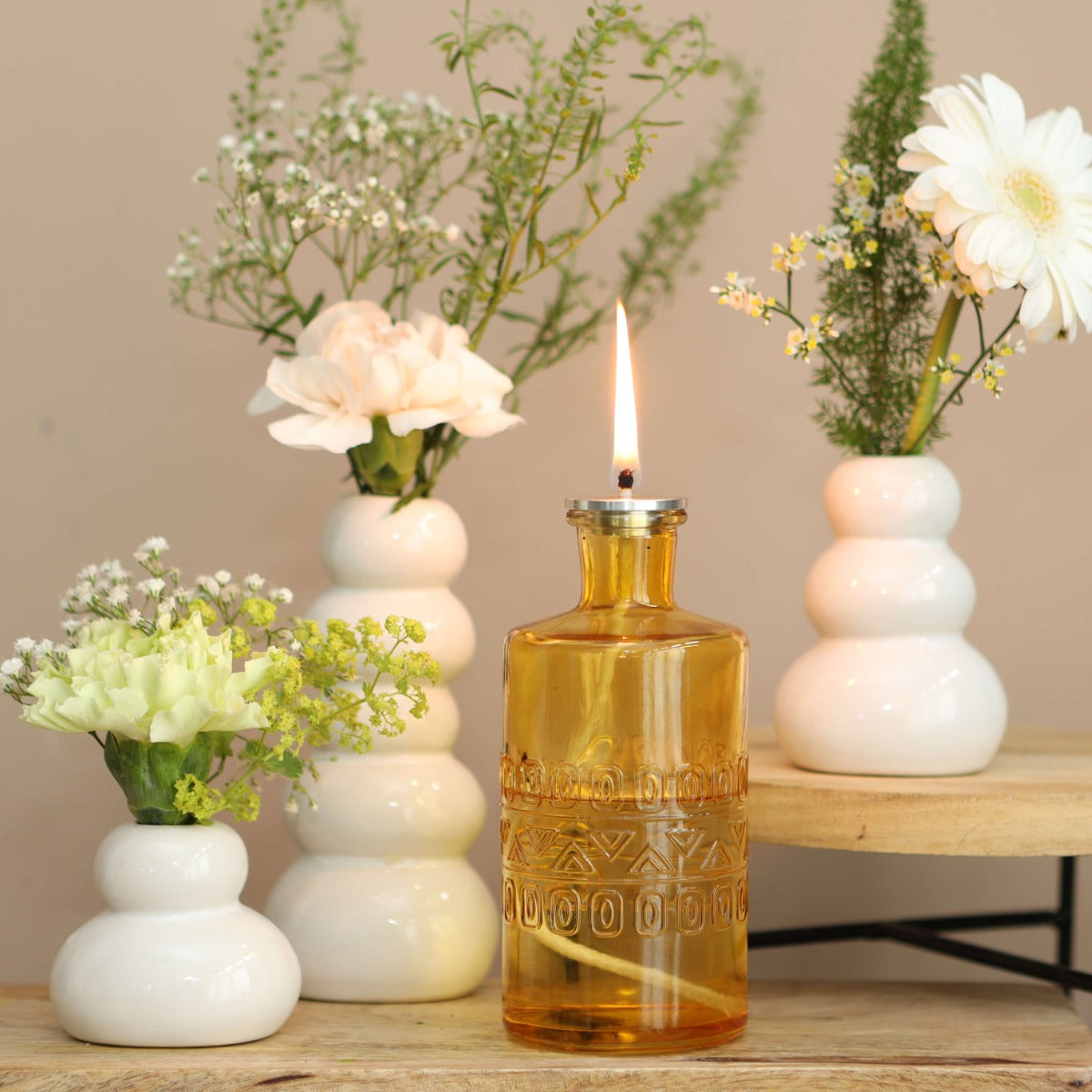 Vase à fleurs Porto Ø7.5cm et 14.5cm de haut Ocre (12 pièces.) [IFS-29742]