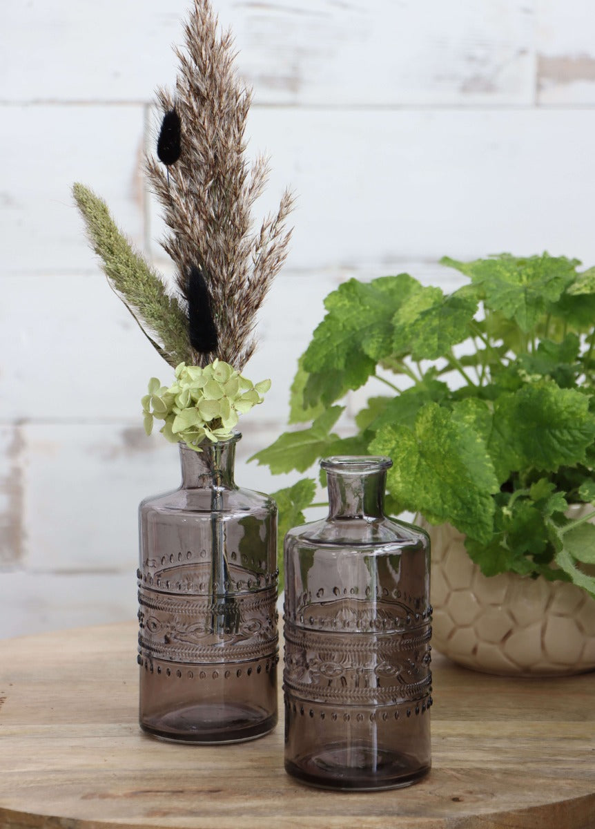 Vase à fleurs Porto Ø7.5cm et 14.5cm de haut Gris (12 pièces.) [IFS-29746]