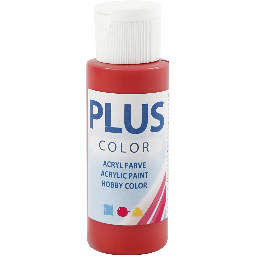 Plus Color Acrylverf, kerstrood, 60 ml/ 1 fles [HOB-39688]