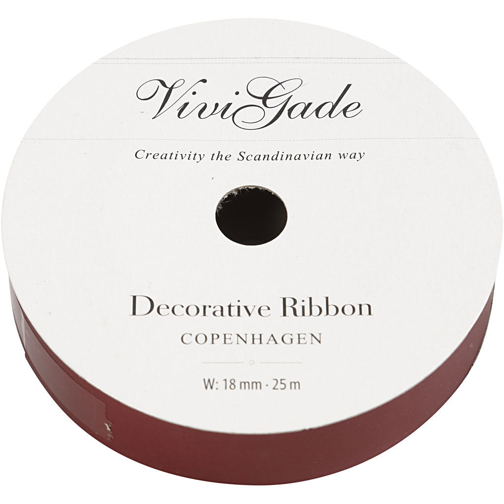 Cadeaulint, B: 18 mm, matt, rood, 25 m/ 1 rol [HOB-20020]