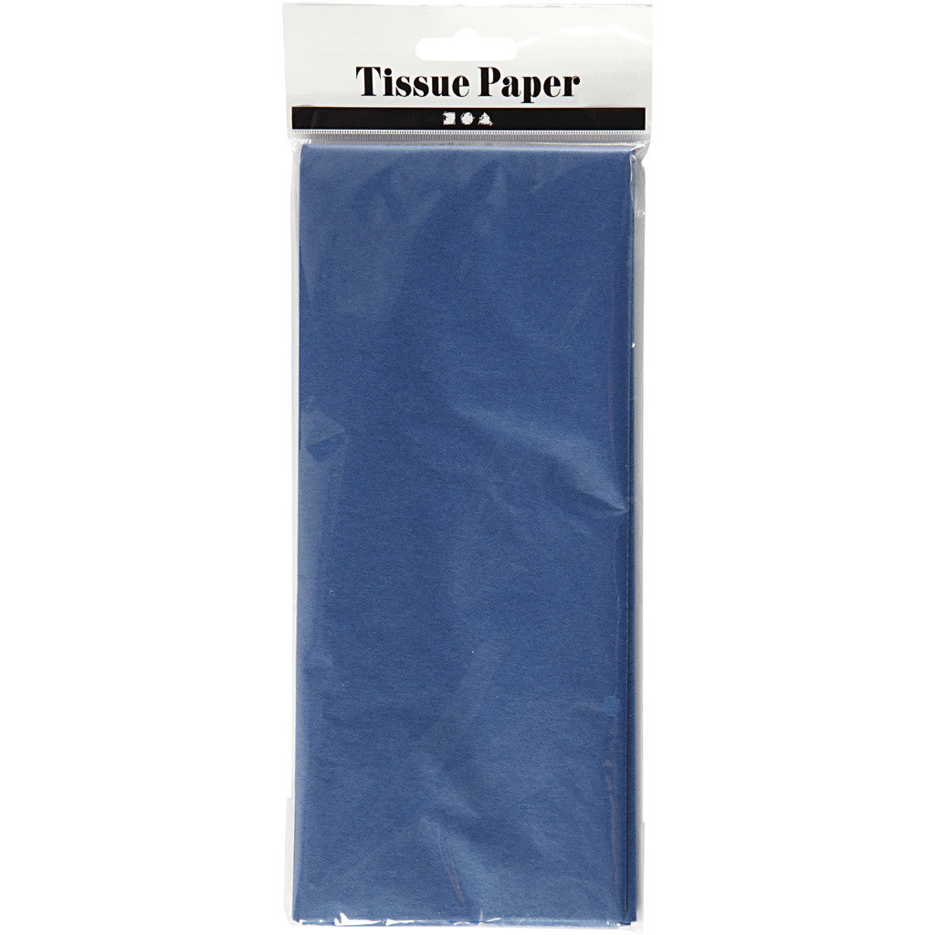 Papier de Soie, feuille 50x70 cm, 17 gr, bleu, 10 flles/ 1 Pq. [HOB-200887]