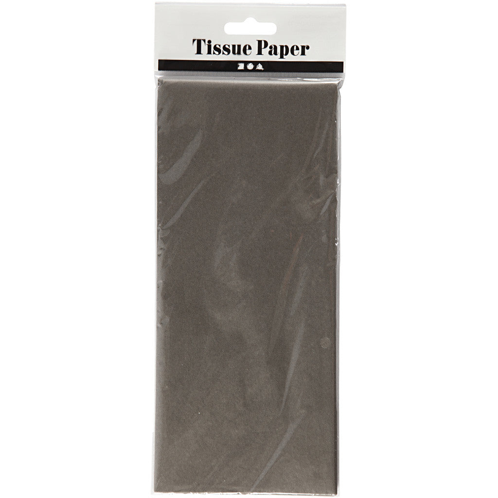 Papier de Soie, feuille 50x70 cm, 14 gr, gris foncé, 10 flles/ 1 Pq. [HOB-200888]