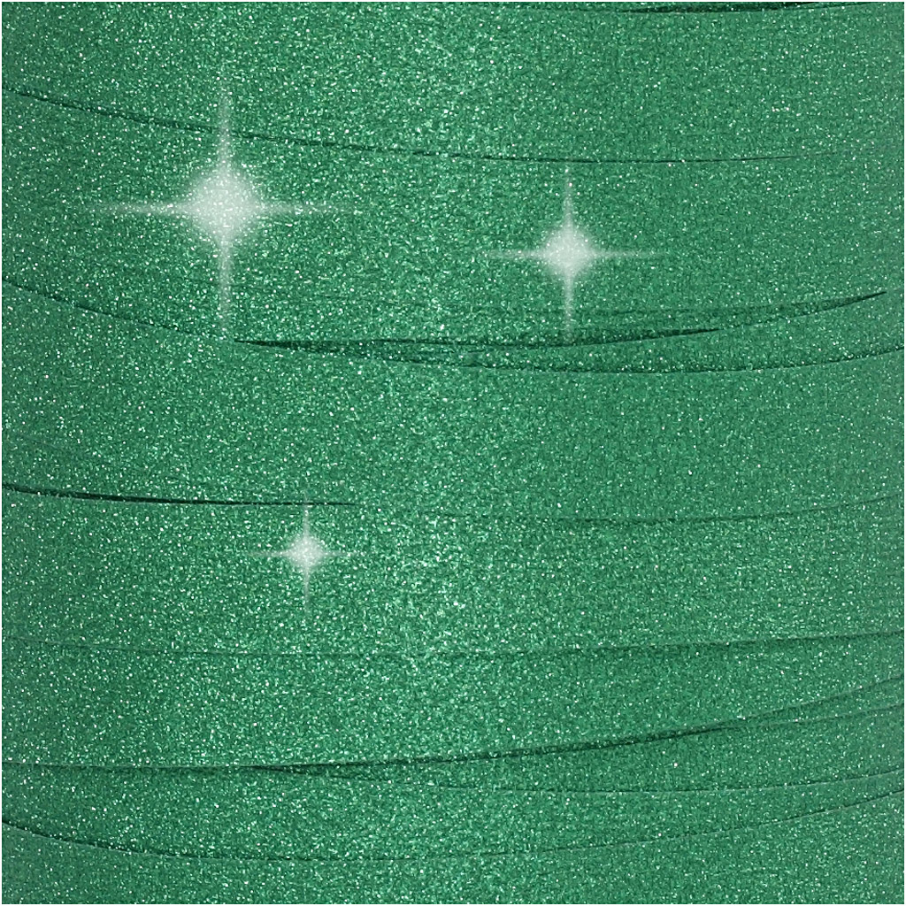 Cadeaulint, B: 10 mm, glitter, groen, 100 m/ 1 rol [HOB-202415]