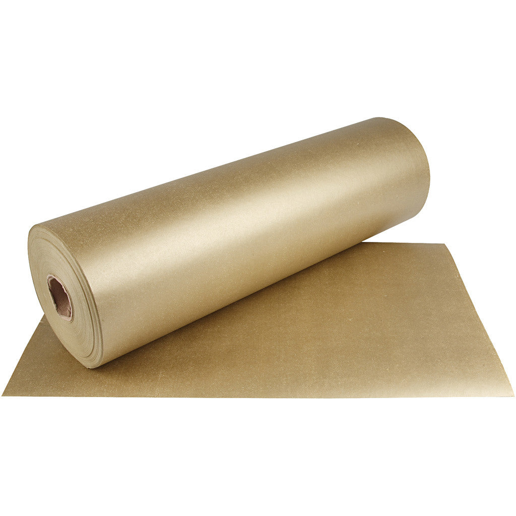 Cadeaupapier, B: 50 cm, 60 gr, goud, 100 m/ 1 rol [HOB-20282]