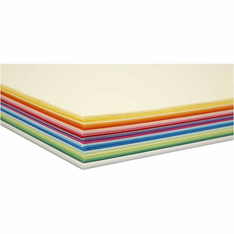Creatief Papier, A4, vel 210x297 mm, 80 gr, diverse kleuren, 280 div vellen/ 1 doos [HOB-20400]