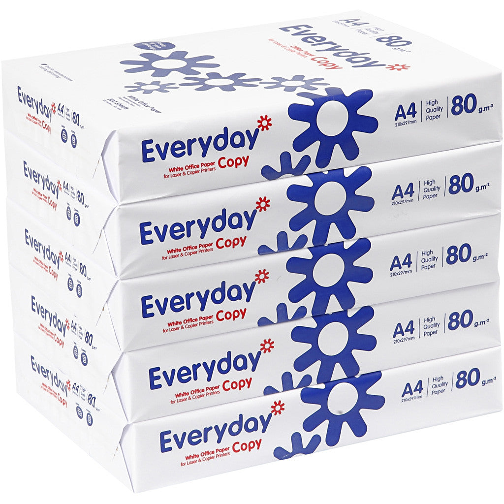 Tekenpapier, A4, vel 210x297 mm, 80 gr, wit, 5x500 vel/ 1 doos [HOB-20420]