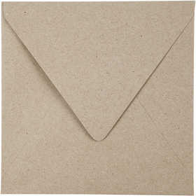 Gerecyclede envelop, afmeting envelop 16x16 cm, 120 gr, naturel, 50 stuk/ 1 doos [HOB-20524]