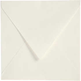 Enveloppen, afmeting envelop 16x16 cm, 120 gr, off-white, 50 stuk/ 1 doos [HOB-20527]