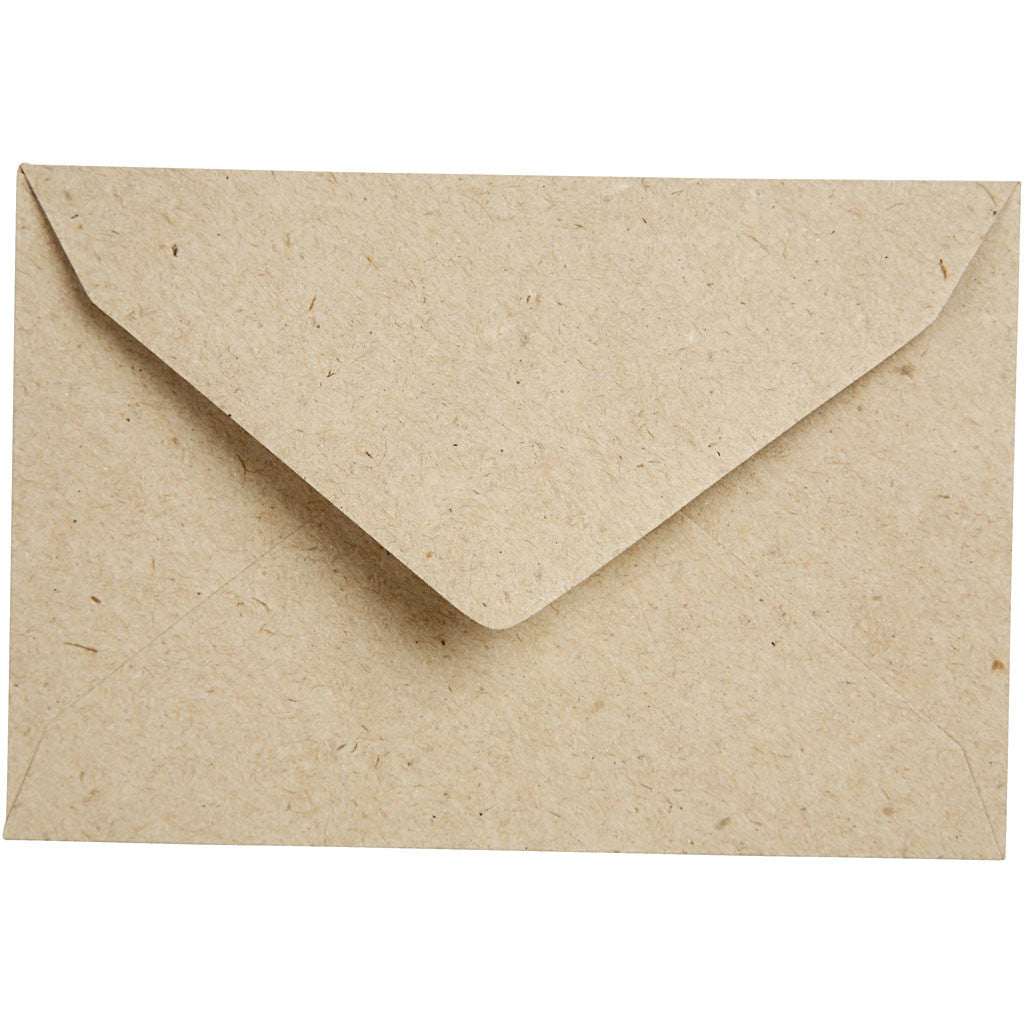 Enveloppe recyclée, dimension enveloppes 7,8x11,5 cm, 120 gr, naturel, 50 pièces/ 1 Pq. [HOB-20531]
