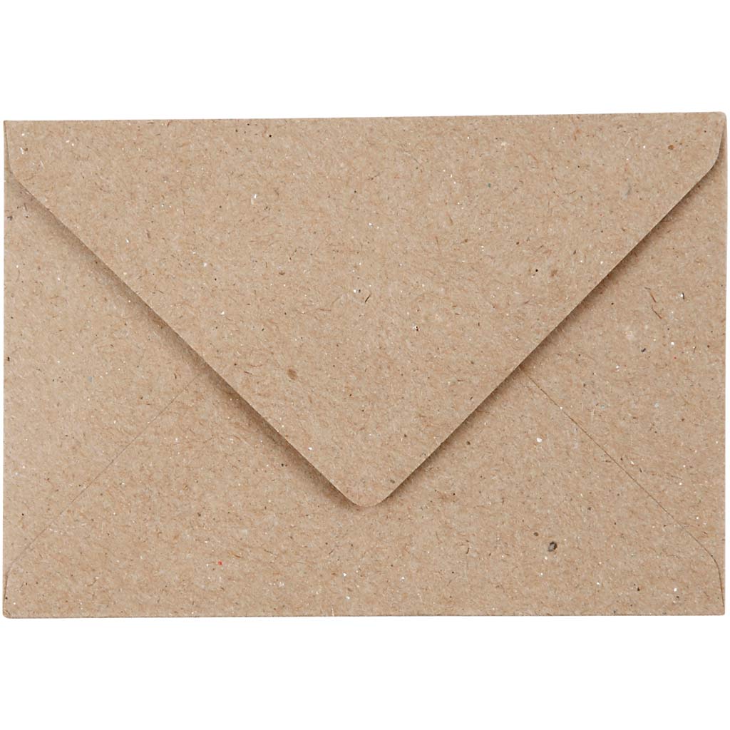 Enveloppe recyclée, dimension enveloppes 7,8x11,5 cm, 120 gr, naturel, 50 pièces/ 1 Pq. [HOB-20531]