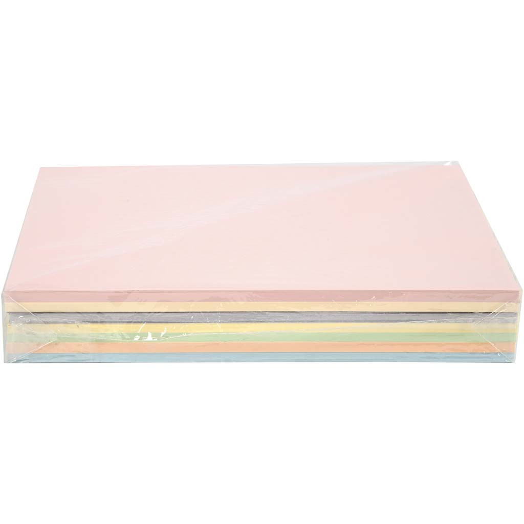 Pastel Karton, A4, vel 210x297 mm, 160 gr, pastelkleuren, 210 div vellen/ 1 doos [HOB-20550]