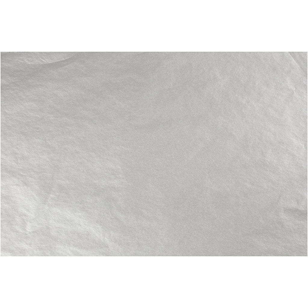 Tissuepapier, vel 50x70 cm, 14 gr, zilver, 25 vel/ 1 doos [HOB-20816]