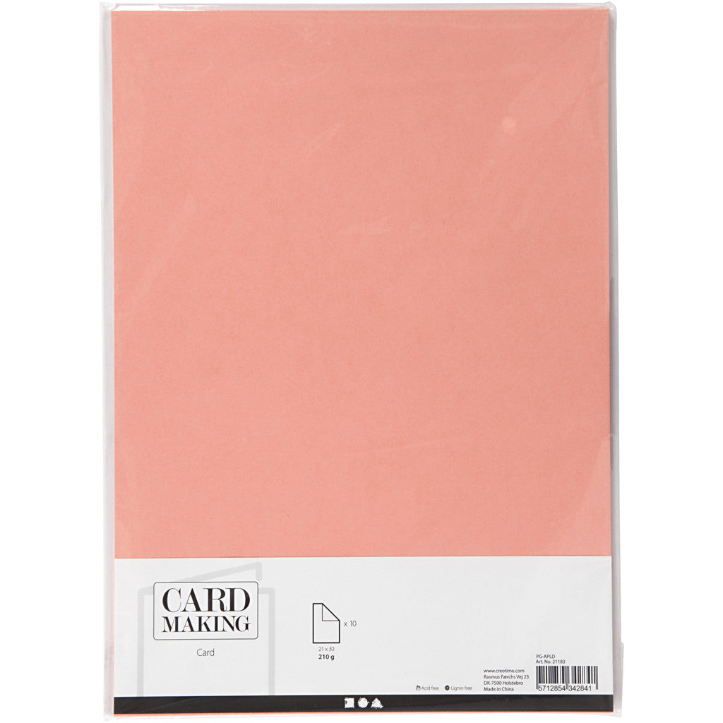 Papier cartonné, A4, feuille 210x297 mm, 210 gr, rose foncé, 10 flles/ 1 Pq. [HOB-21183]