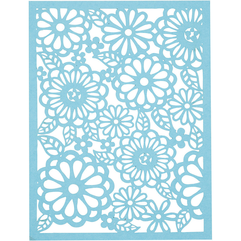Bloc de papier cartonné avec des motifs façon dentelle, A6, feuille 104x146 mm, 200 gr, bleu, bleu clair, bleu foncé, violet, 24 pièces/ 1 Pq. [HOB-21607]