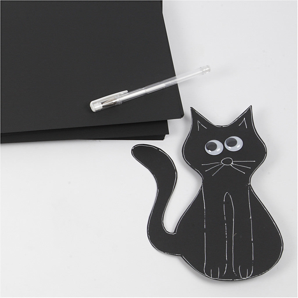 Gekleurd Karton, A4, vel 210x297 mm, 180 gr, zwart, 100 vel/ 1 doos [HOB-21727]