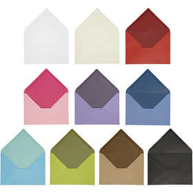 Enveloppes, dimension enveloppes 11,5x16 cm, Le contenu peut varier , 100 gr, ass. de couleurs, 30 Pq./ 1 Pq. [HOB-217999]