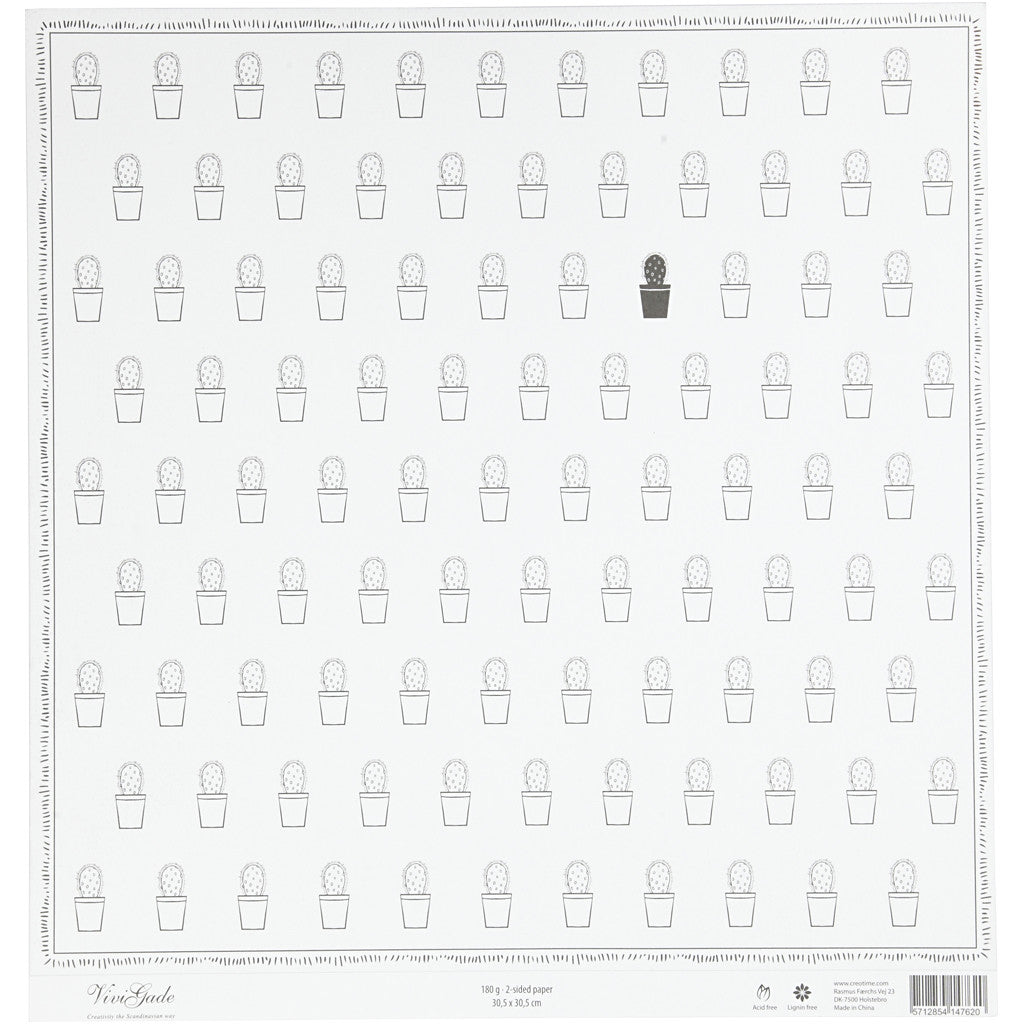 Design papier, cactus, 180 gr, 5 vel/ 1 doos [HOB-22519]
