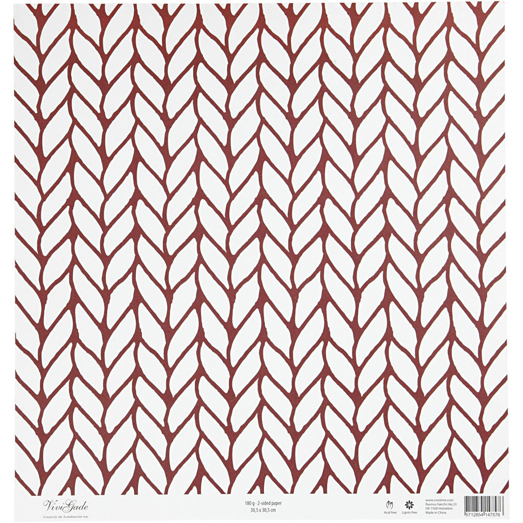 Design papier, breiwerk, vel 30,5x30,5 cm, 180 gr, 5 vel/ 1 doos [HOB-22525]