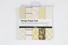 Bloc de papier design, feuille 15,2x15,2 cm, 120 gr, vert, rose, 50 flles/ 1 Pq. [HOB-225911]