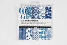 Bloc de papier design, feuille 15,2x15,2 cm, 120 gr, bleu, 50 flles/ 1 Pq. [HOB-225915]