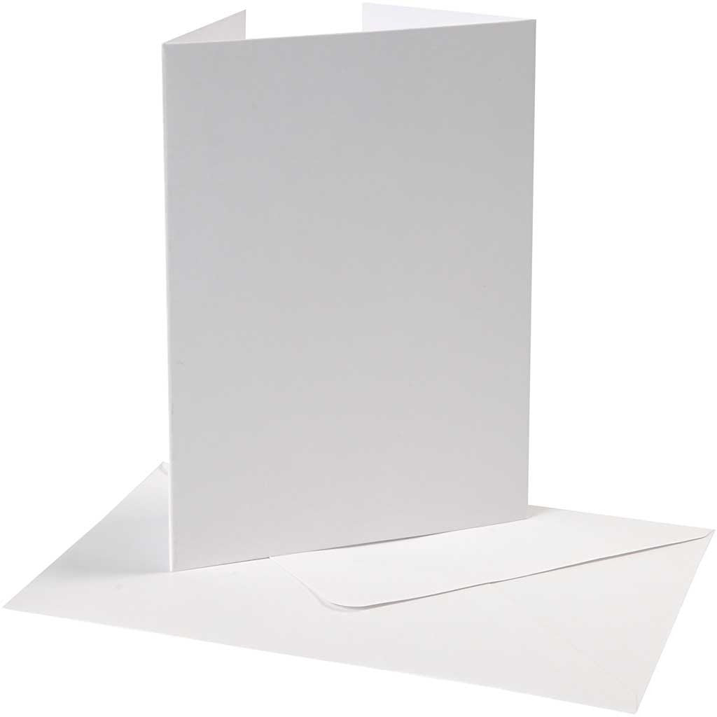 Parelmoer kaart & envelop, afmeting kaart 10,5x15 cm, afmeting envelop 11,5x16,5 cm, 230+120 gr, wit, 10 set/ 1 doos [HOB-23044]