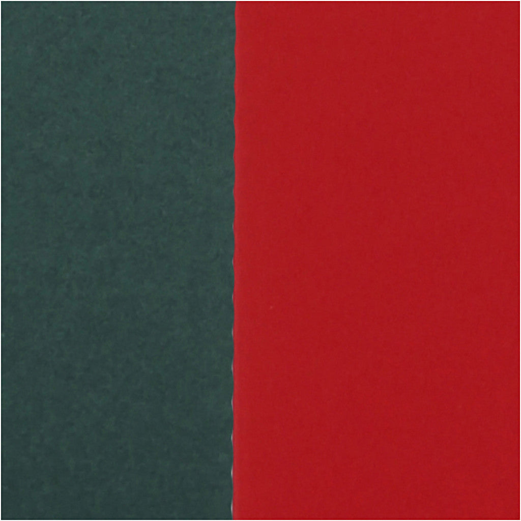 Kaarten en enveloppen, afmeting kaart 15x15 cm, afmeting envelop 16x16 cm, 110+230 gr, groen, rood, 50 set/ 1 doos [HOB-23116]