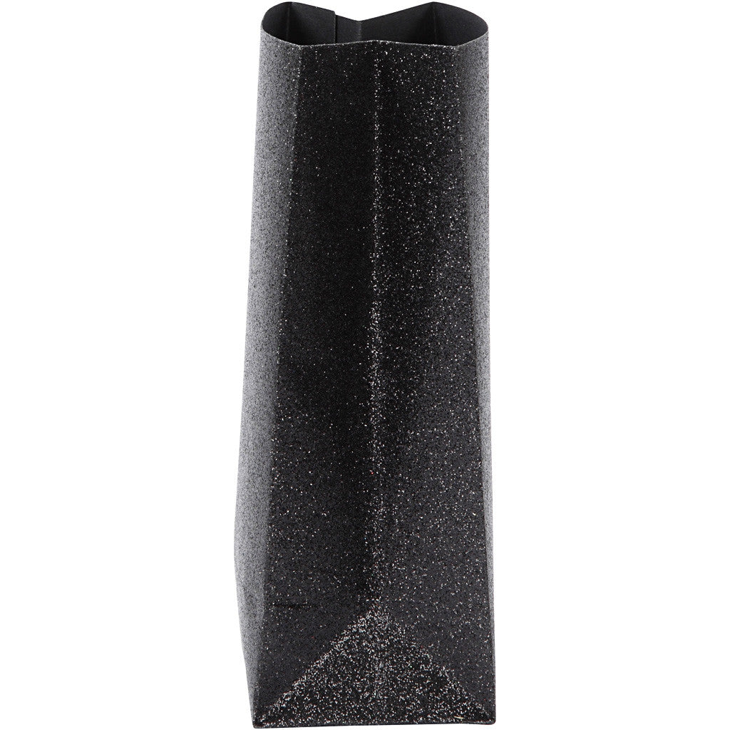 Papieren Zakken, H: 17 cm, afm 6x9 cm, 170 gr, zwart, 8 stuk/ 1 doos [HOB-23139]