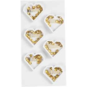 Autocllants à secouer, P: 4 mm, L : 32 mm, L : 38 mm, blanc, 6 pièces/ 1 Pq. [HOB-23198]