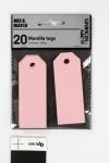 Manilla-labels, afm 3x8 cm, 220 gr, lichtrood, 20 stuk/ 1 doos [HOB-234019]