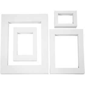 Passe-partout, A3,A4,A5,A6, dim. 13,4x18,9+19,7x27,9+28,3x36,6+39,5x49,6 cm, 500 gr, blanc, 4x100 pièces/ 1 Pq. [HOB-23600]