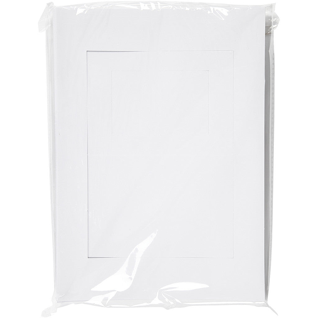 Cartes passe-partout, dim. A4+A6, 230 gr, blanc, 2x60 pièces/ 1 Pq. [HOB-23630]