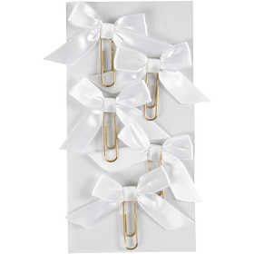 Trombones métalliques, dim. 40x70 mm, blanc, 5 pièces/ 1 Pq. [HOB-247101]