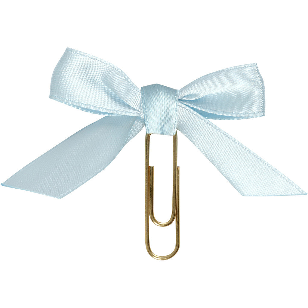 Trombones métalliques, dim. 40x70 mm, bleu clair, 5 pièces/ 1 Pq. [HOB-247108]