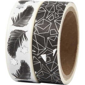 Masking Tape, veren en patronen - folie, B: 15 mm, 2x4 m/ 1 doos [HOB-24772]