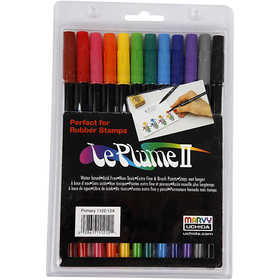 Le Plume II Markers, sterke kleuren, 12 stuk/ 1 doos [HOB-25082]