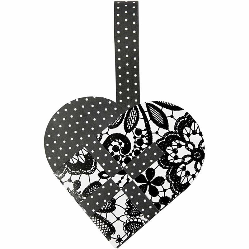 Coeurs tressés, dim. 14,5x10 cm, 120 gr, 8 set/ 1 Pq. [HOB-25153]