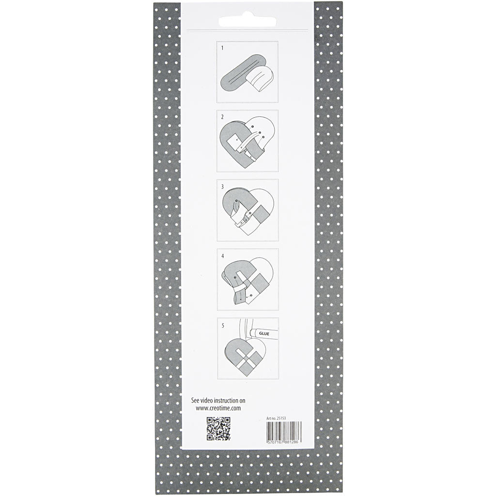 Coeurs tressés, dim. 14,5x10 cm, 120 gr, 8 set/ 1 Pq. [HOB-25153]