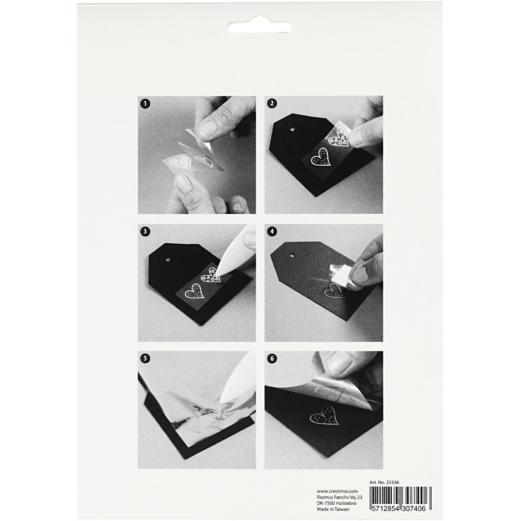 Film décoratif et feuille transfert, phare, feuille 15x15 cm, bleu, argent, 2x2 flles/ 1 Pq. [HOB-25336]