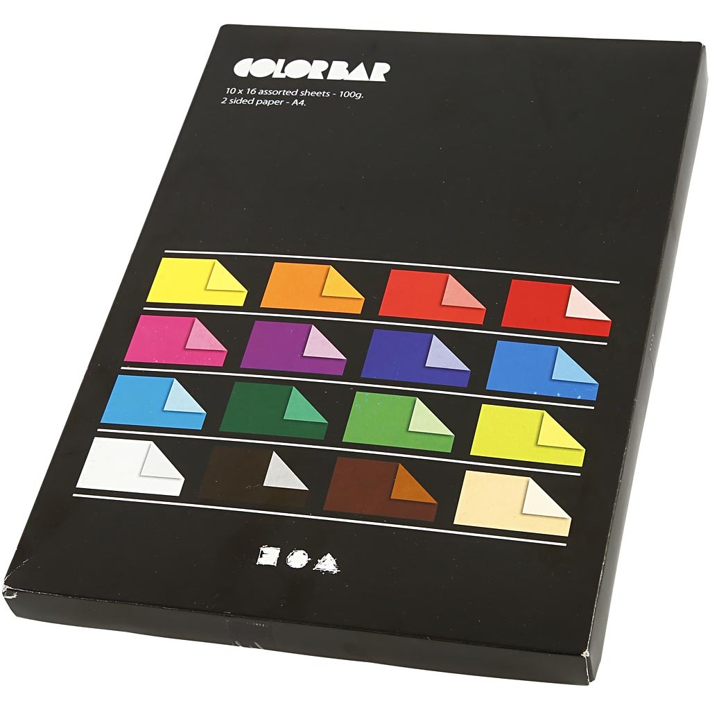 Color Bar Papier, A4, vel 210x297 mm, 100 gr, diverse kleuren, 16x10 vel/ 1 doos [HOB-25337]