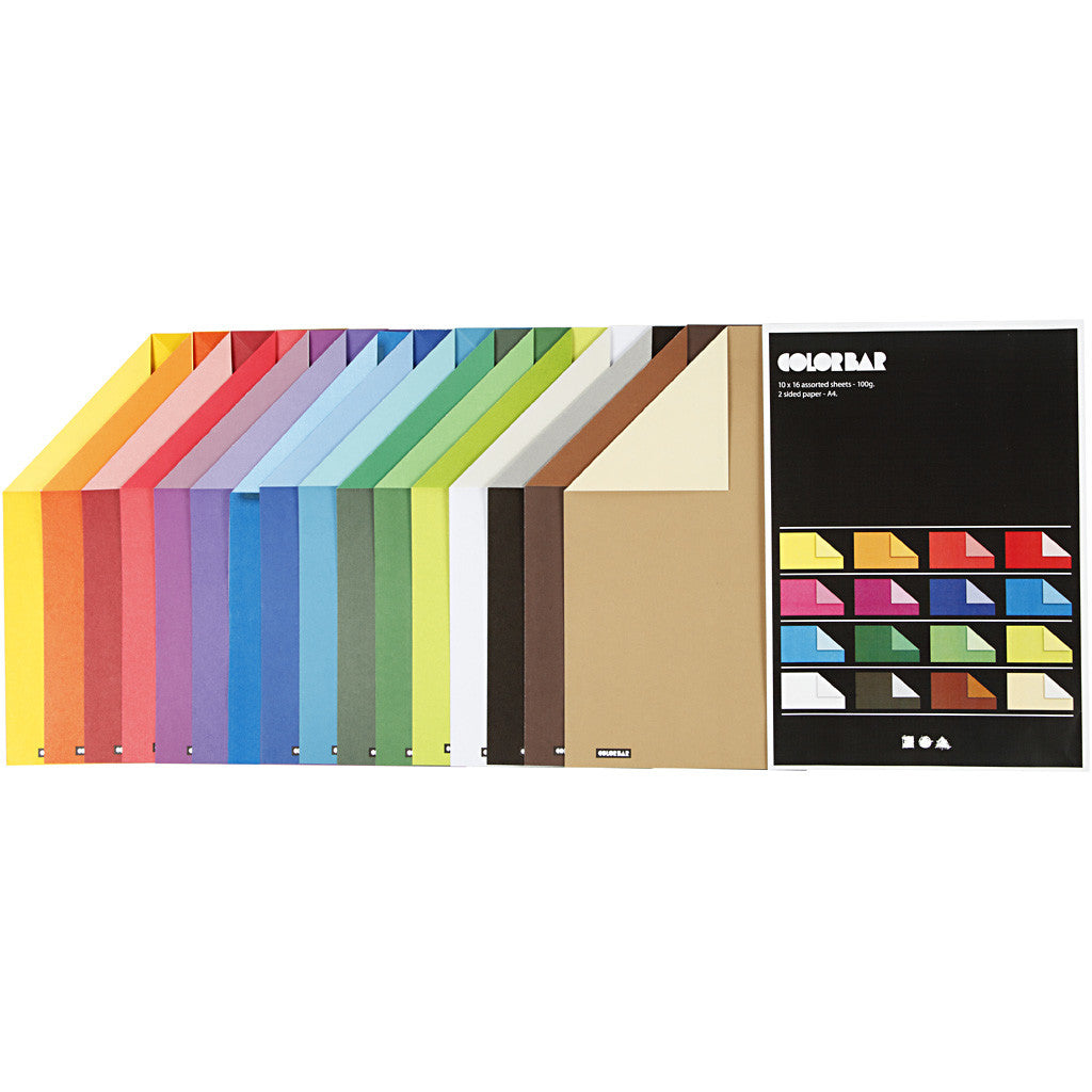 Color Bar Papier, A4, vel 210x297 mm, 100 gr, diverse kleuren, 16x10 vel/ 1 doos [HOB-25337]