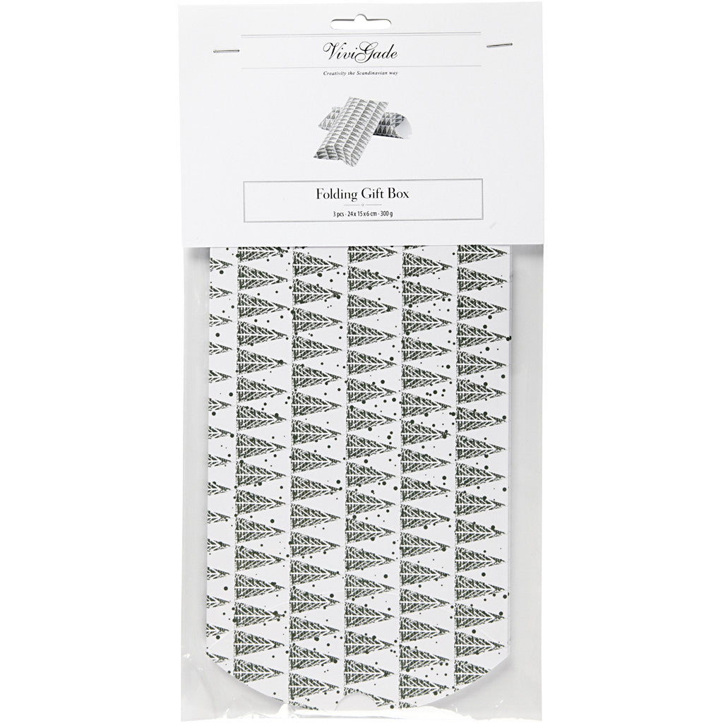 Cadeaudoosje, denneboom, afm 18x15x6 cm, 300 gr, groen, 3 stuk/ 1 doos [HOB-25359]