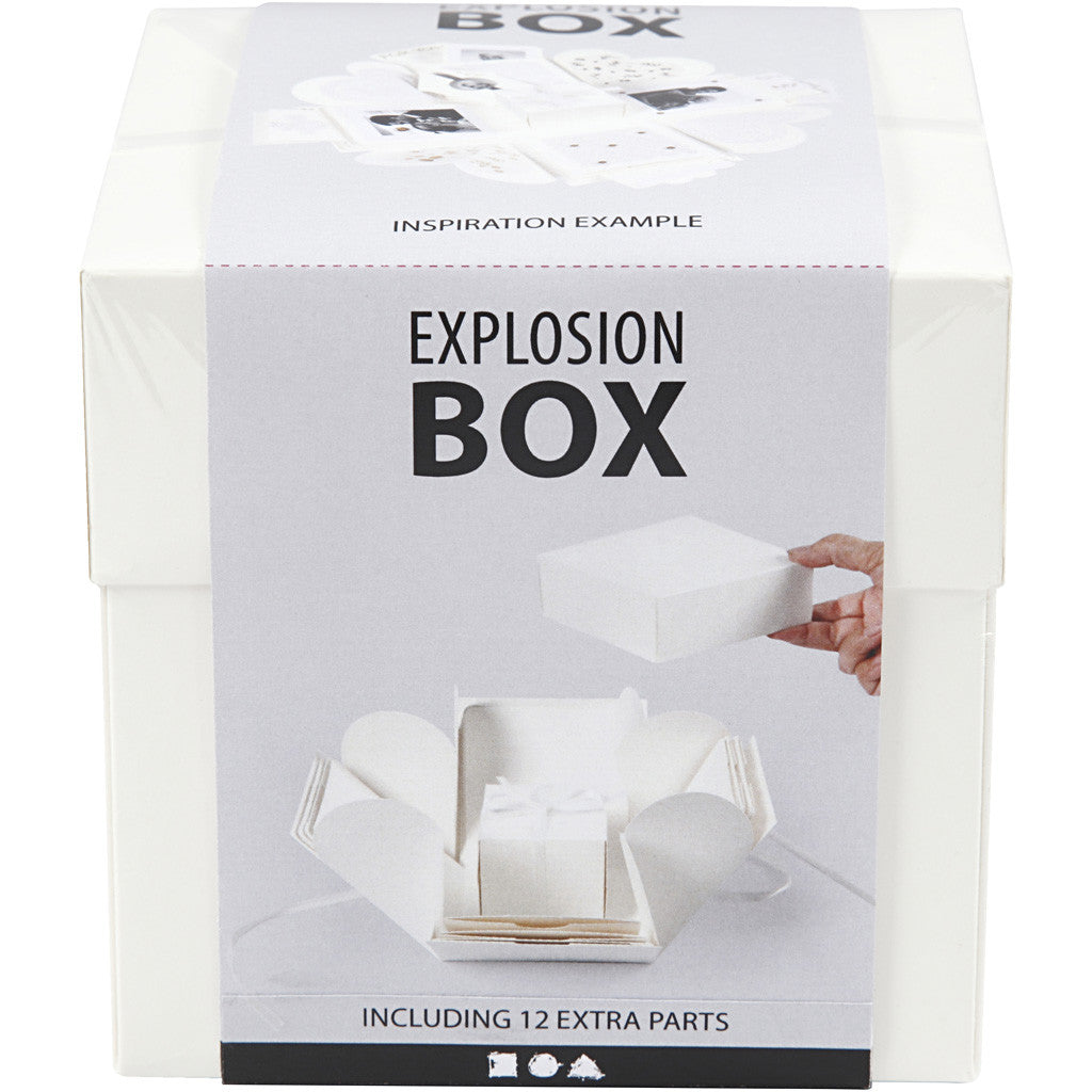 Explosion box, afm 7x7x7,5+12x12x12 cm, off-white, 1 stuk [HOB-25379]