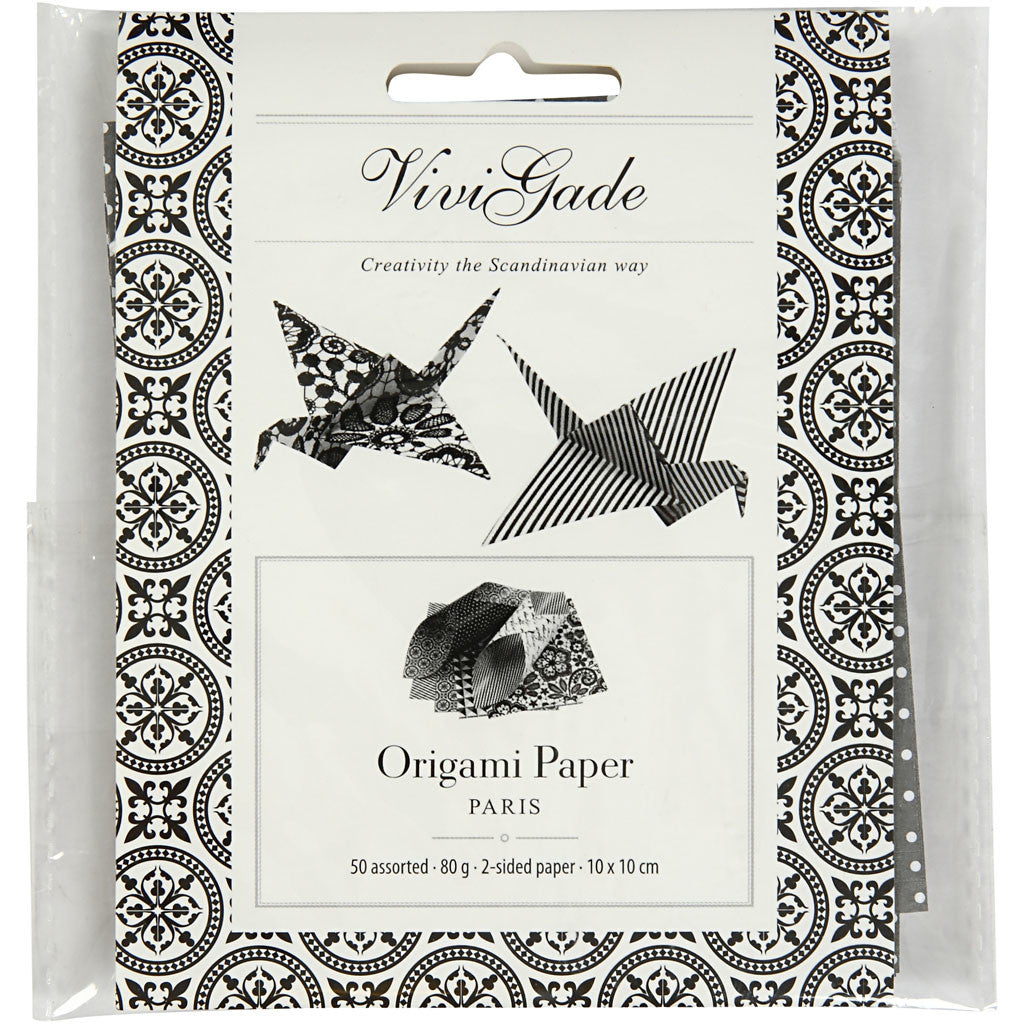 Papier Origami, dim. 10x10 cm, 80 gr, 50 flles ass./ 1 Pq. [HOB-25669]